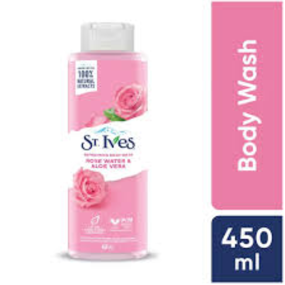 ST IVES ROSE N ALOE VERA BODY WASH 450ML